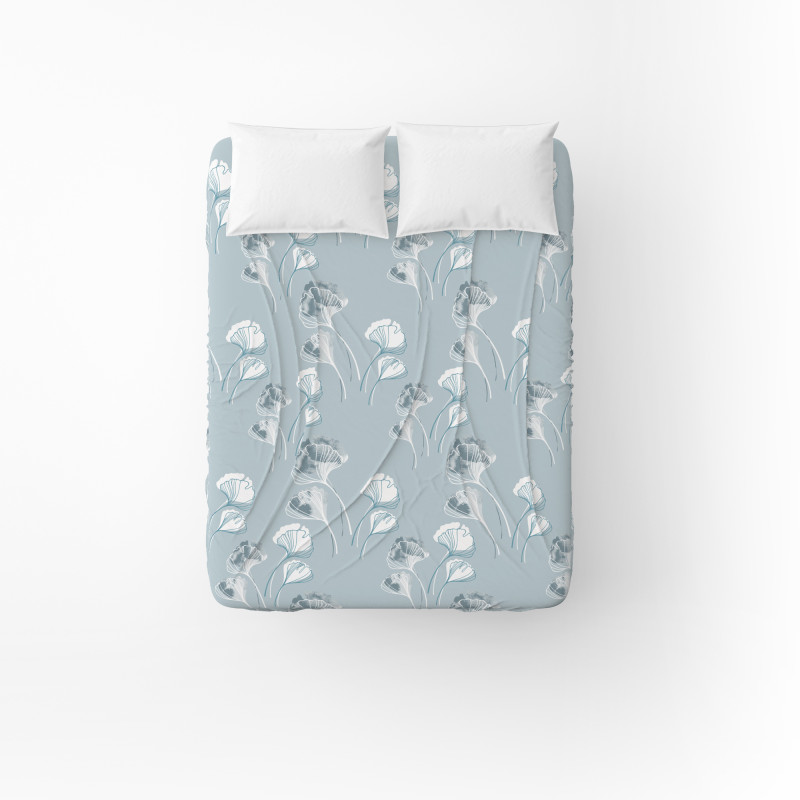 Простирадло бязеве Home Line "Гінго білоба сіро-блакитний" 150х215см 165387