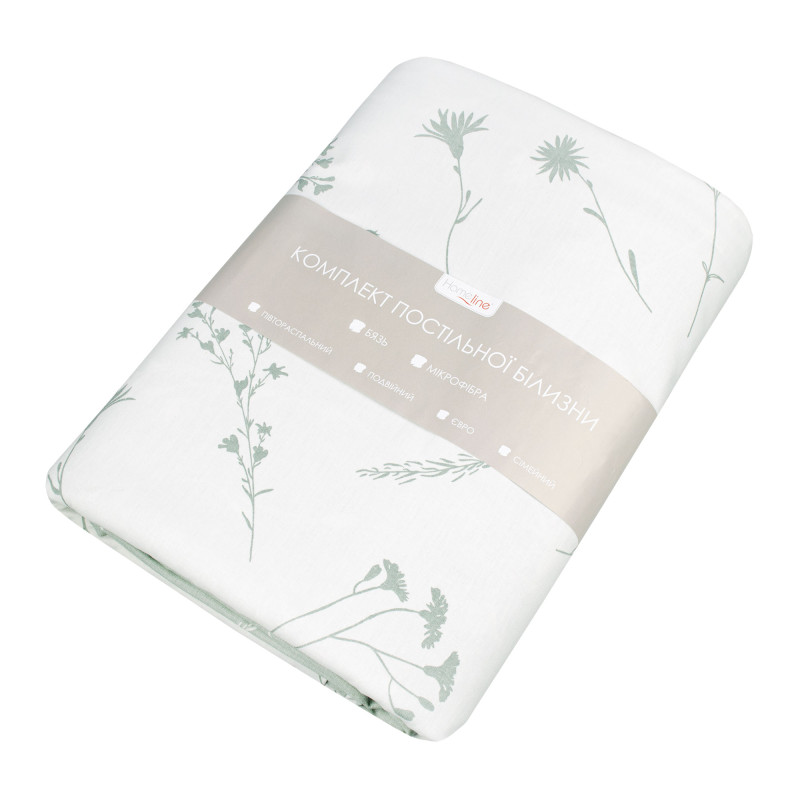 Півтораспальний комплект постільної білизни Home Line "Волошки" (сірі та білі) 162854