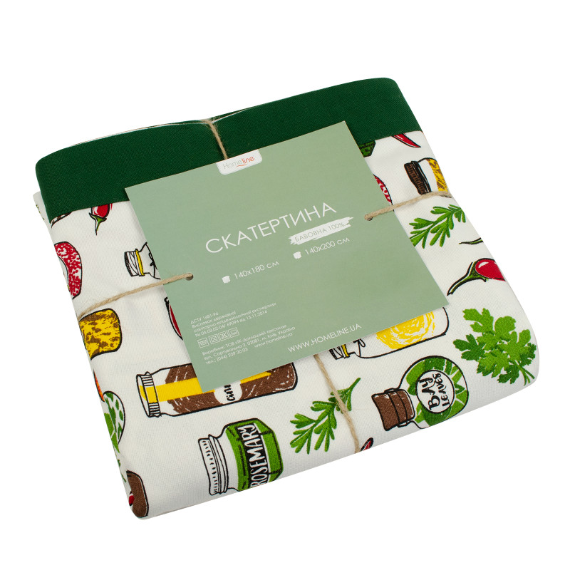 Скатертина Home Line "Спеції" (зелений) 140х180см 162159