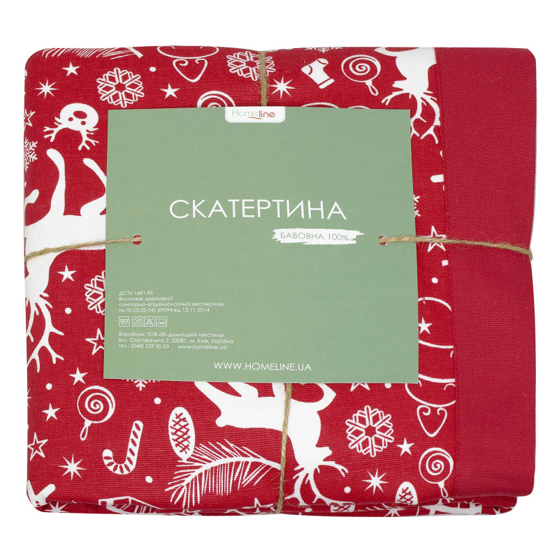 Скатертина кухонна (червоний)  140х220см 159432