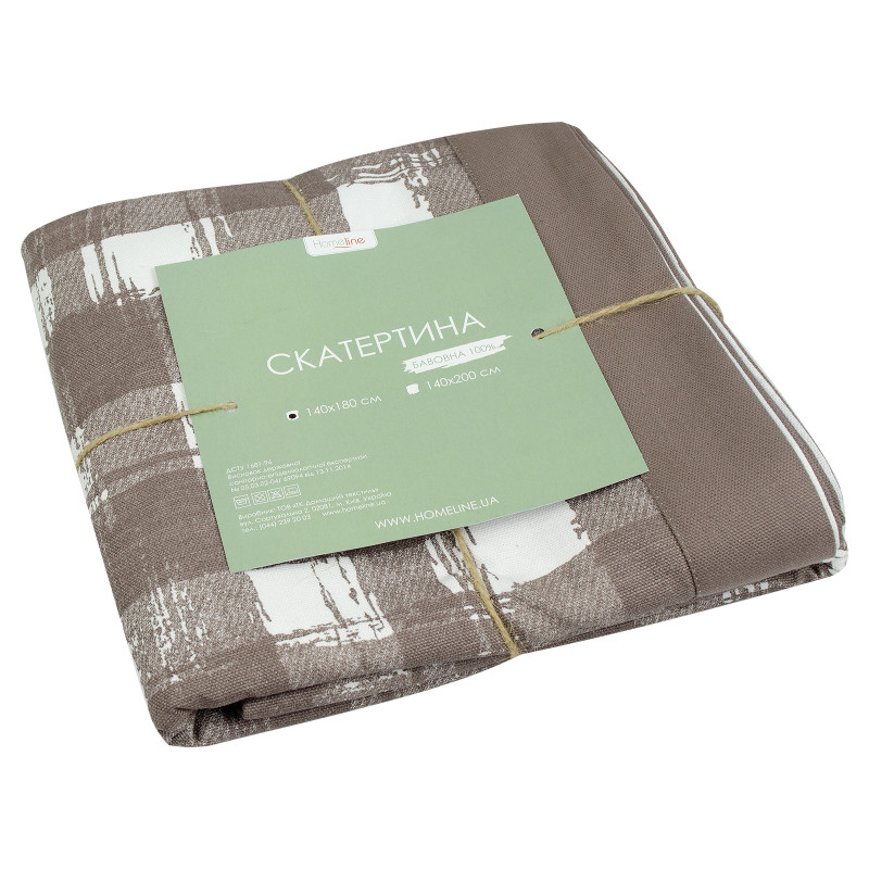 Скатертина з рамкою "Клітинка" (капучино) 140х180см 158356