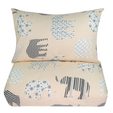 Півтораспальний комплект постільної білизни Home Line "Слони" (бежевий) 50х70см (2 шт.) 156321