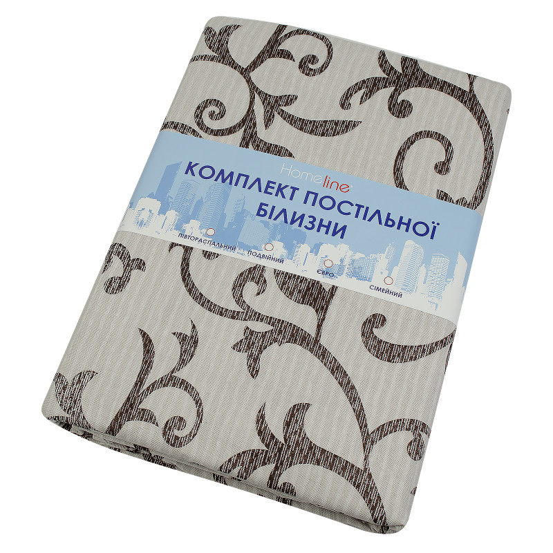 Півтораспальний комплект постільної білизни Home Line "Вензель" (шоколад) 70х70см (2 шт.) 156304