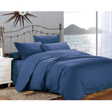 Сімейний комплект постільної білизни Home Line "Сатин Люкс" (темно-синій) 155274