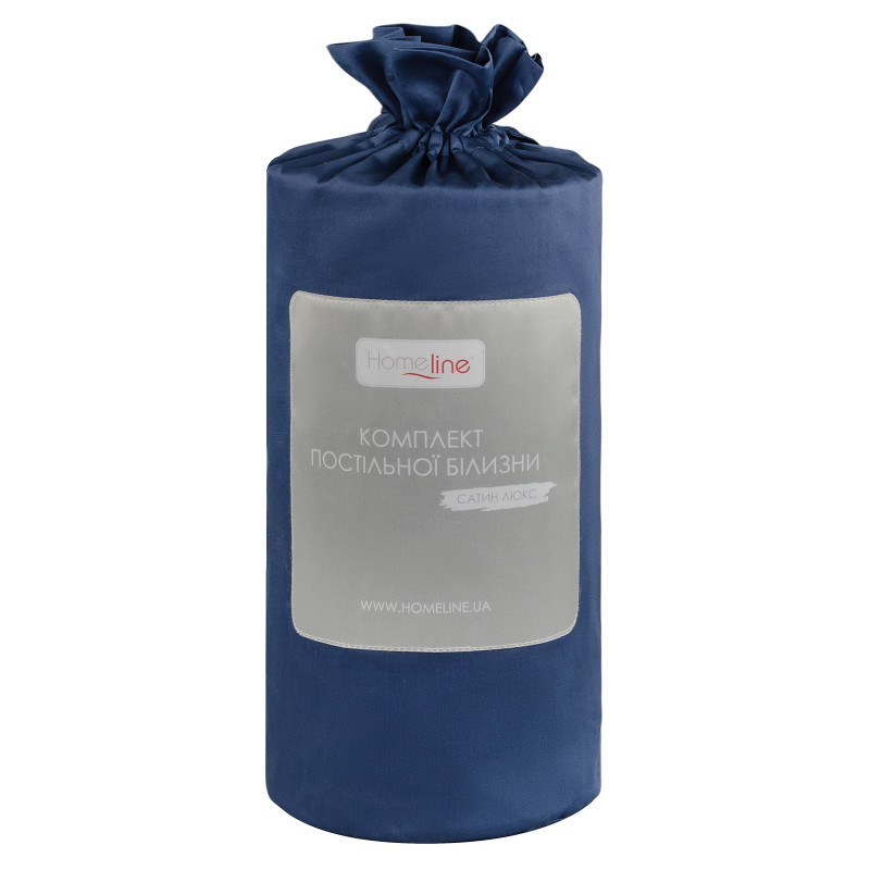 Сімейний комплект постільної білизни Home Line "Сатин Люкс" (темно-синій) 155274