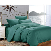 Євро комплект постільної білизни Home Line "Сатин Люкс" (смарагдовий) 155264