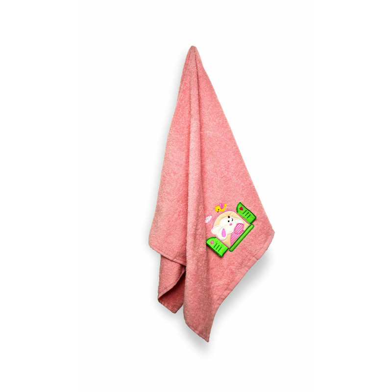 Рушник махровий Home Line "Зайчик" з вишивкою (рожевий), 50х90см 138108
