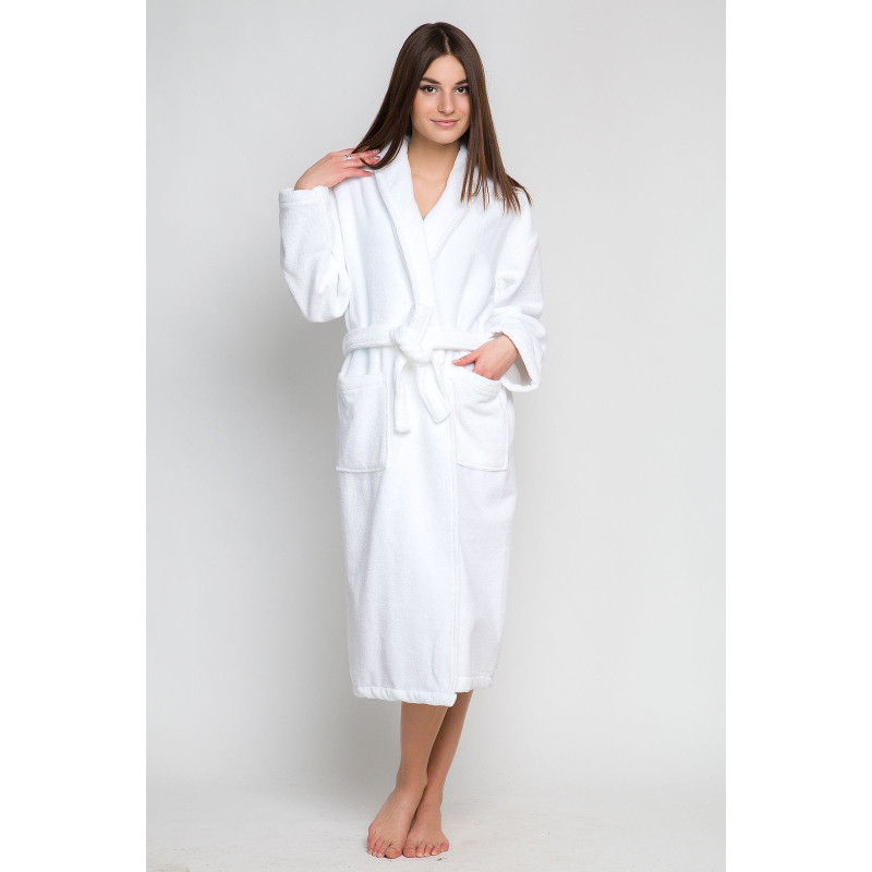 Халат махровий 3XL з шалевим коміром Home Line (білий) 136071