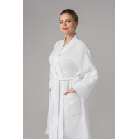 Халат вафельний XXL кімоно (білий) 134118
