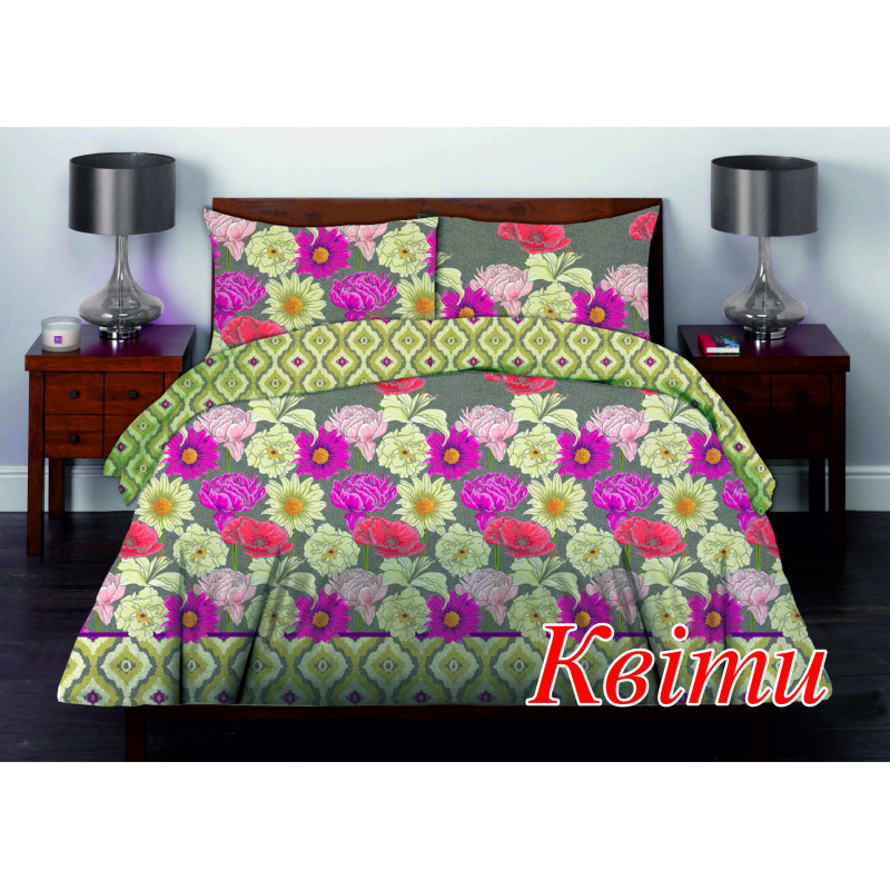Півтораспальний комплект постільної білизни Home Line "Квіти" 50х70 (кейс) 122956