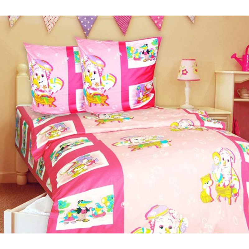 Півтораспальний комплект постільної білизни Home Line "Мойдодир" (червоний) 113340