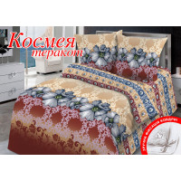 Півтораспальний комплект постільної білизни Home Line "Космея" (теракотовий) 113153