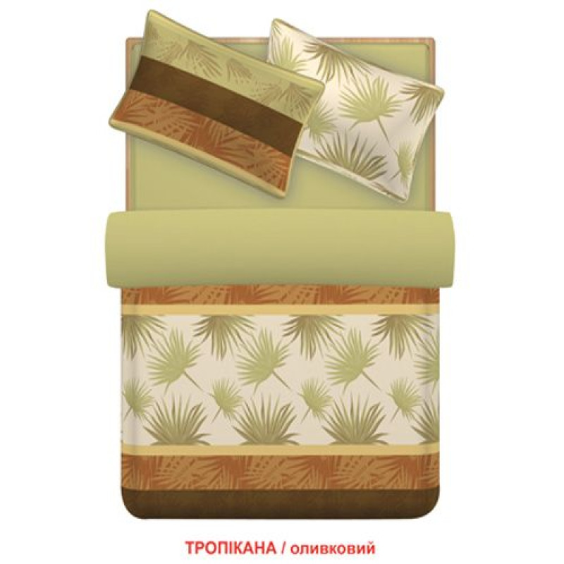 Сімейний комплект постільної білизни Home Line "Тропікана" (оливковий) 88546