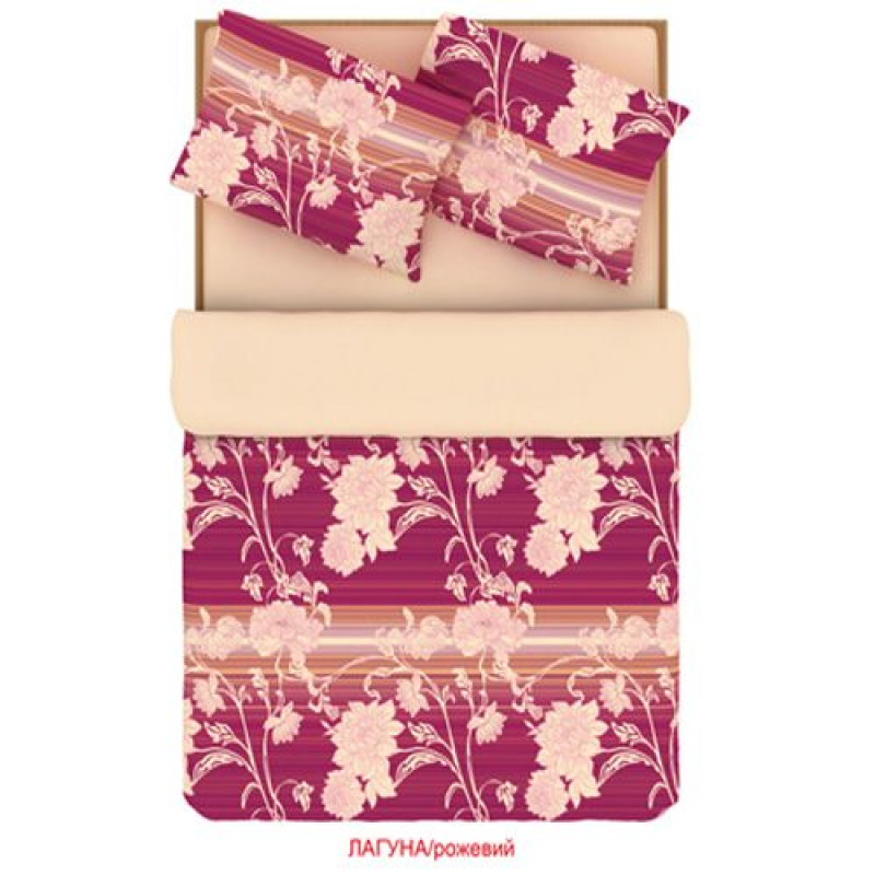 Сімейний комплект постільної білизни Home Line "Лагуна" (рожевий) 88514