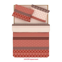 Сімейний комплект постільної білизни Home Line "Ханой" (теракотовий) 88510