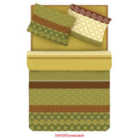 Сімейний комплект постільної білизни Home Line "Ханой" (оливковий) 88506