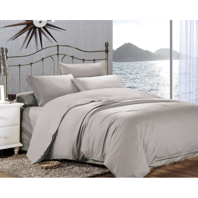 Євро комплект постільної білизни Home Line "Сатин Люкс" (сірий) 155262