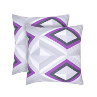 Наволочки бязеві (2шт.) "Калейдоскоп" сіро-фіолетові 70х70 191514