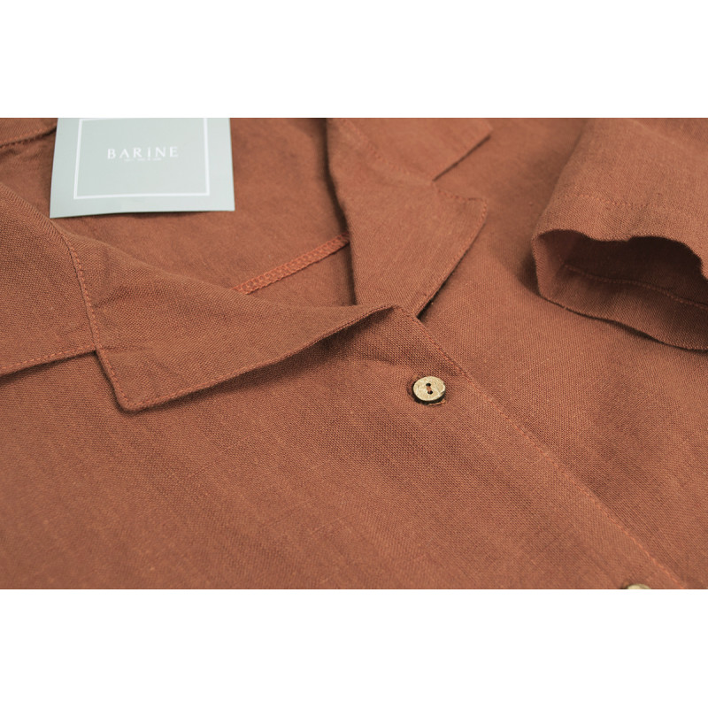 Домашня сорочка Barine - Lino PJ spicy orange помаранчевий S