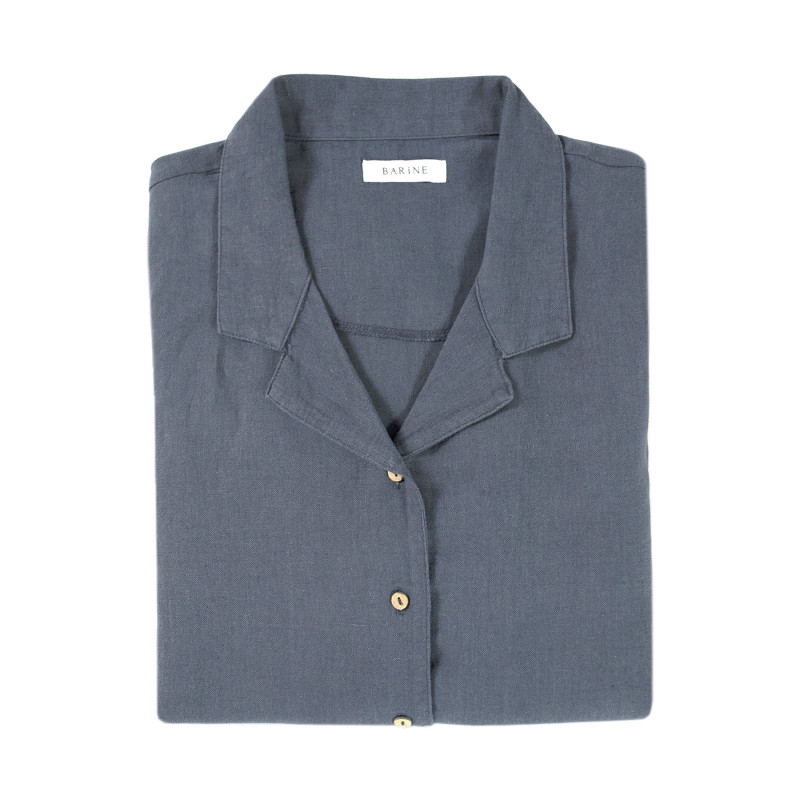 Домашня сорочка Barine - Lino PJ indigo індиго S