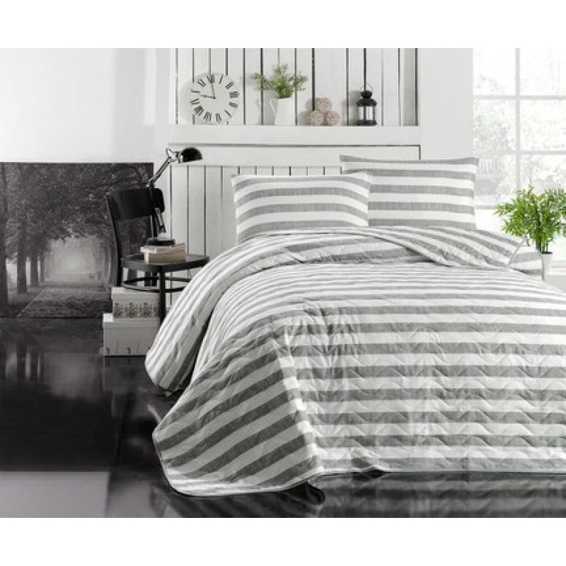 Покривало стьобане з наволочкою Eponj Home - Hook gri сірий 160*220