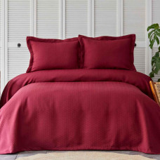 Покривало з наволочкой Karaca Home - Charm bold bordo бордовий 160*240 полуторний