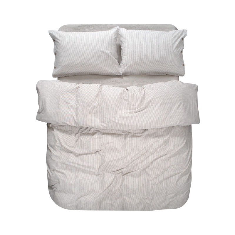 Постільна білизна Lotus Home Washed cotton - Pinstripe kahve-bej сімейний