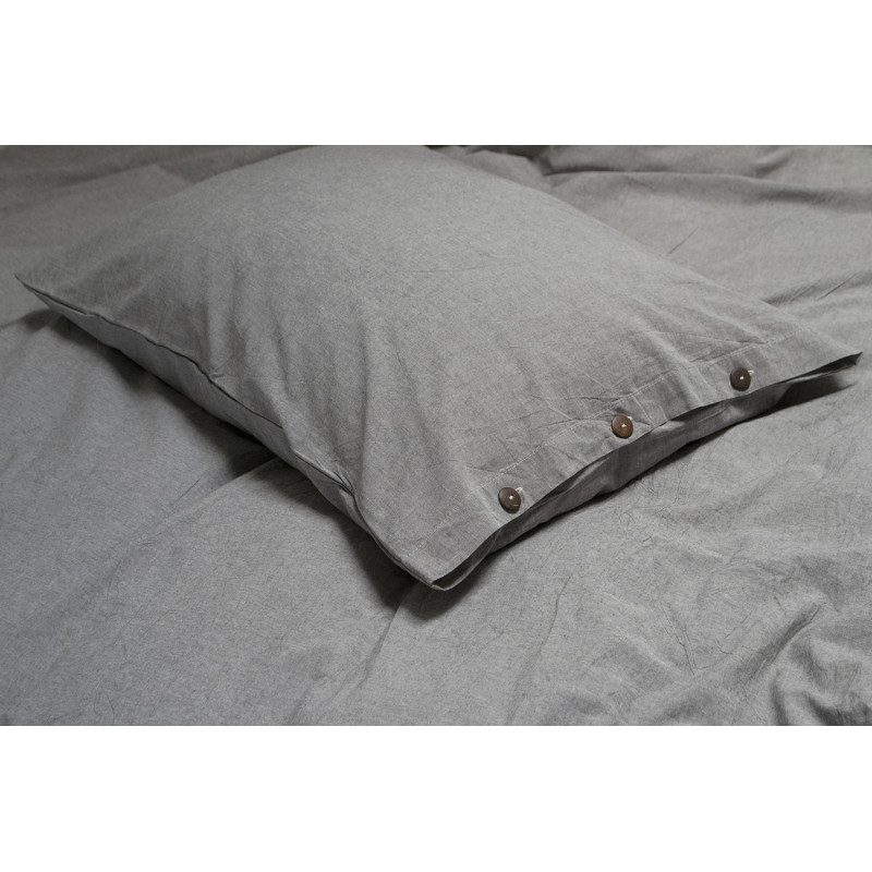 Постільна білизна Lotus Home Washed cotton - Solid antracite євро