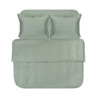 Постільна білизна сатин premium Lotus Home - Dakota Modern оливковий євро