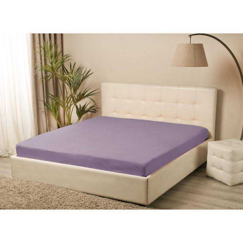 Простирадло трикотажне на резинці Iris Home - Ліловий 160*200+25