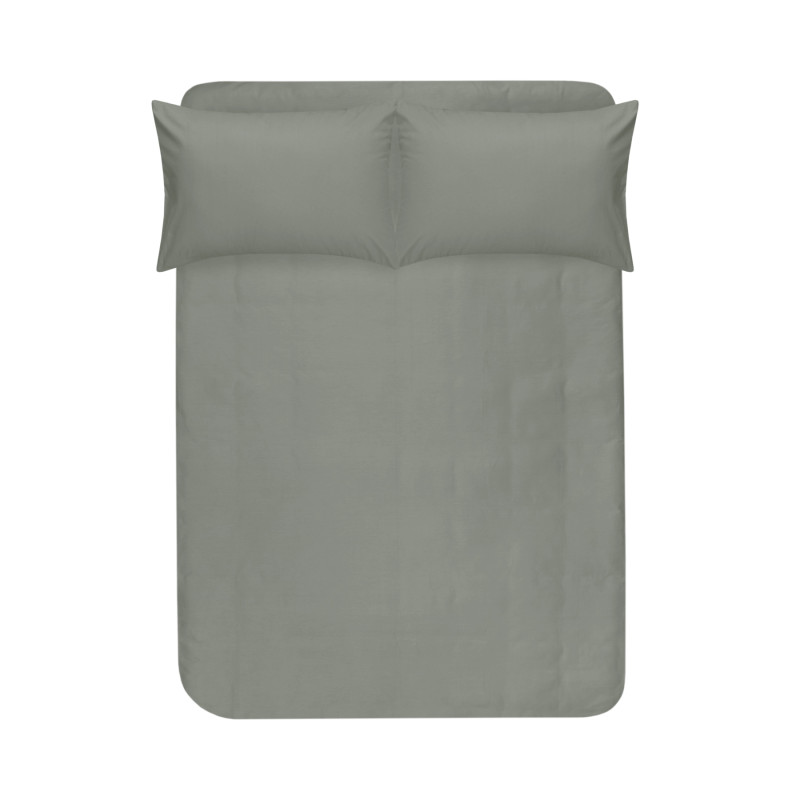 Простирадло на резинці з наволочками сатин premium Lotus Home - Leona хакі 180*200+50*70 (2)