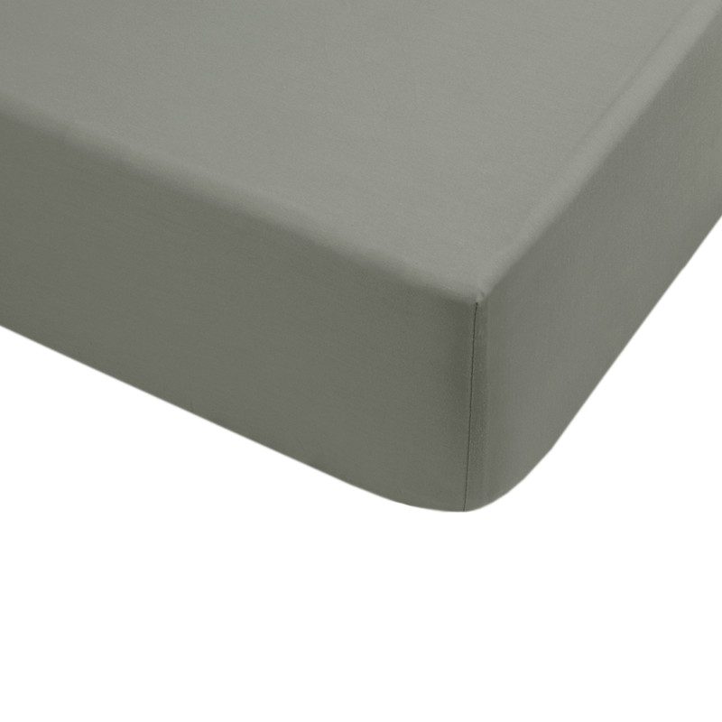 Простирадло на резинці з наволочками сатин premium Lotus Home - Leona хакі 180*200+50*70 (2)
