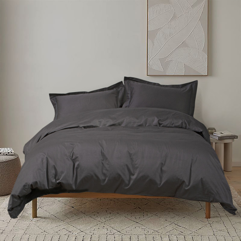 Постільна білизна сатин premium Lotus Home - Dakota Modern антрацит сімейний