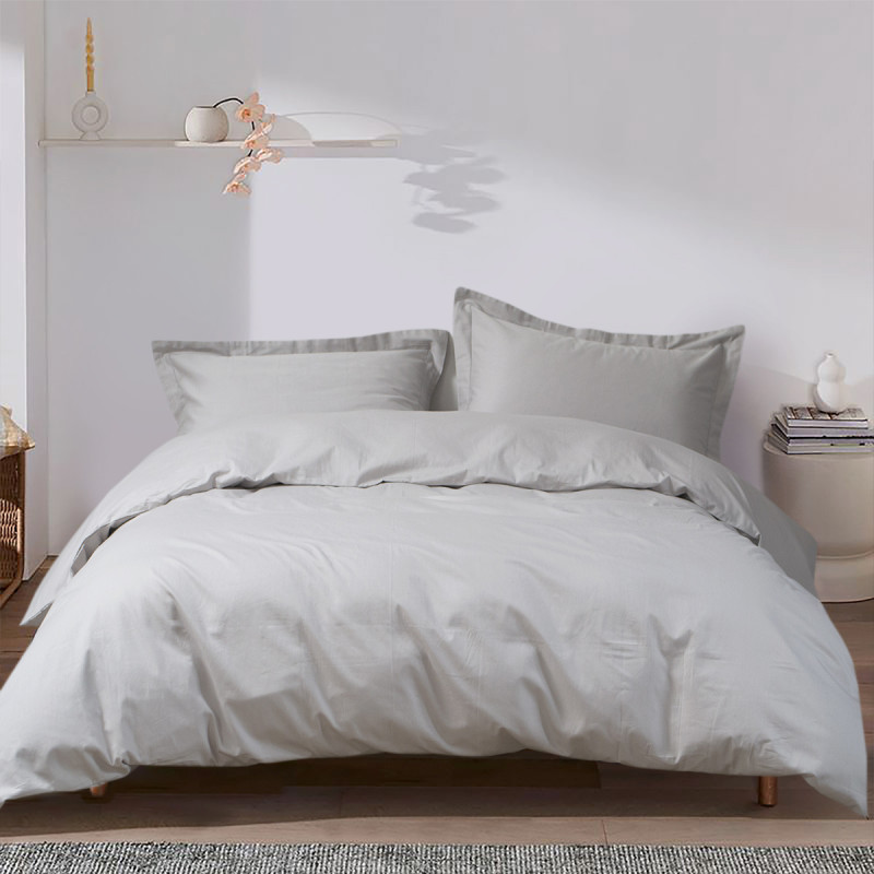 Постільна білизна сатин premium Lotus Home - Dakota Modern сірий сімейний
