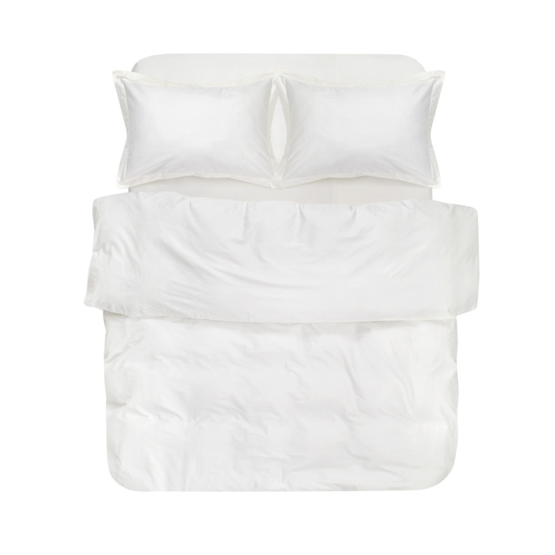 Постільна білизна сатин Lotus Home - White Collection Classic молочний євро