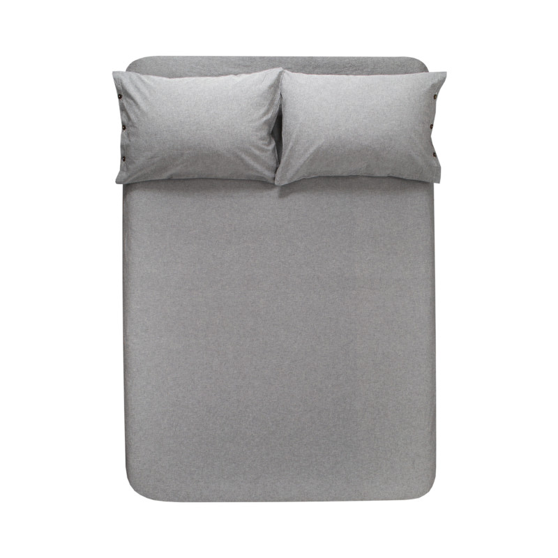 Простирадло з наволочками Lotus Home Washed Cotton - Antracite 260*280