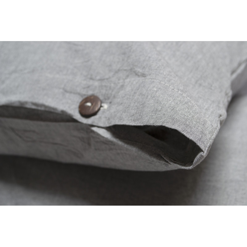 Простирадло з наволочками Lotus Home Washed Cotton - Antracite 260*280