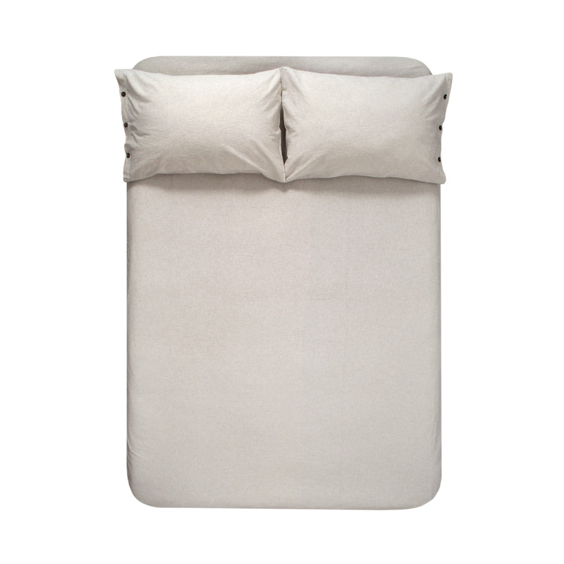 Простирадло з наволочками Lotus Home Washed Cotton - Kahve-bej 260*280