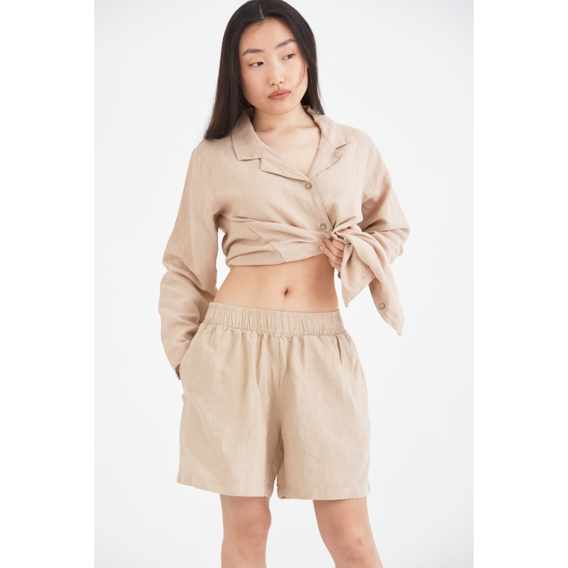 Домашні шорти з льону Lotus Home - Bruma бежевий M