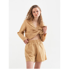 Домашні шорти з льону Lotus Home - Bruma гірчичний XL