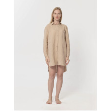 Домашня довга сорочка з льону Lotus Home - Bruma бежевий XL