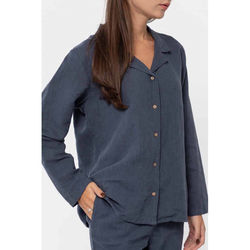 Домашні жіночі штани з льону Lotus Home - Bruma синій XL