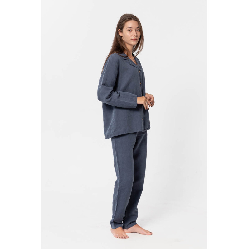 Домашні жіночі штани з льону Lotus Home - Bruma синій M