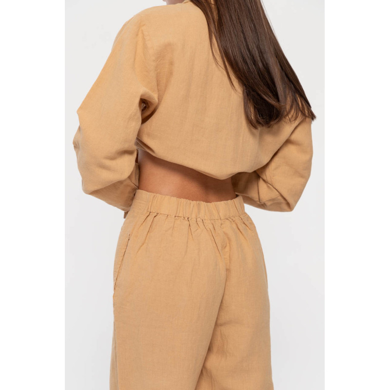 Домашні жіночі штани з льону Lotus Home - Bruma гірчичний S