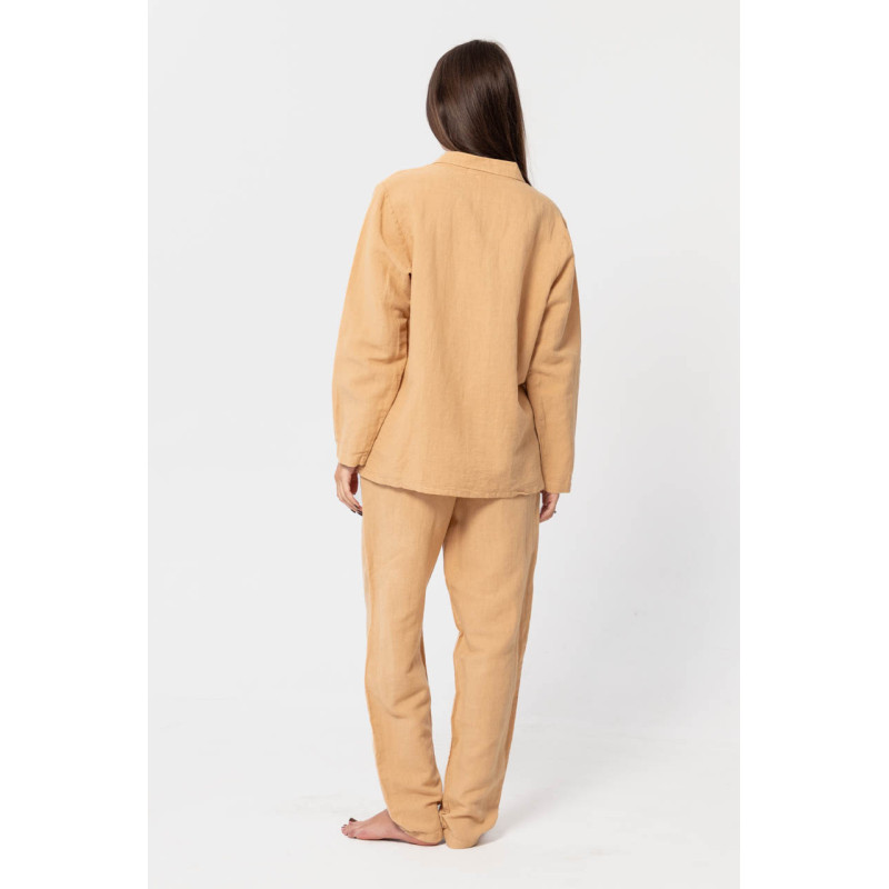 Домашні жіночі штани з льону Lotus Home - Bruma гірчичний S