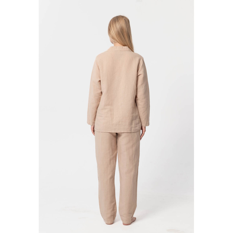 Домашні жіночі штани з льону Lotus Home - Bruma бежевий XL