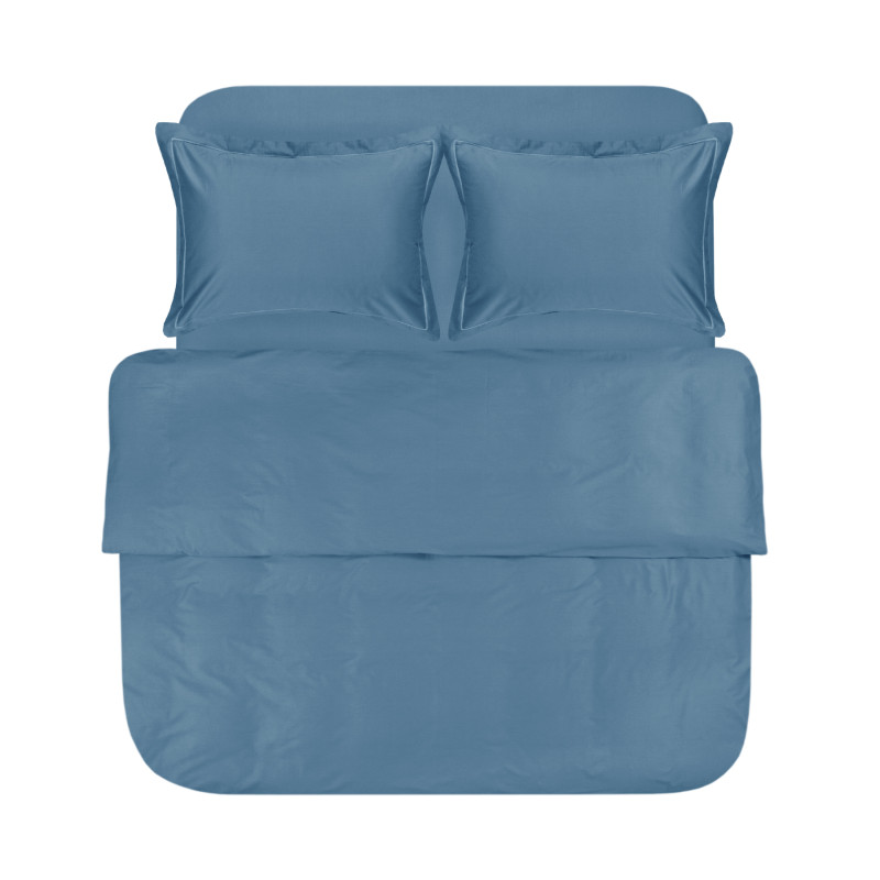 Постільна білизна сатин premium Lotus Home - Dakota Modern синій євро