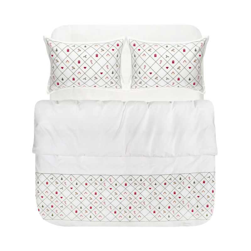 Постільна білизна сатин Lotus Home Craft Collection - Candy cane євро