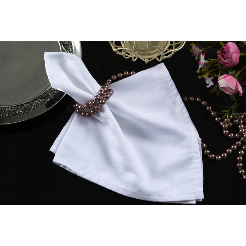 Набір столових серветок Iris Home - Білий сатин страйп 1*1 35*35 (6 од)