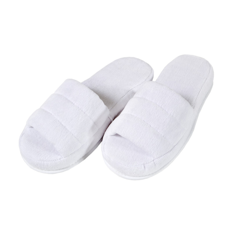 Капці велюрові Lotus - White відкритий носок